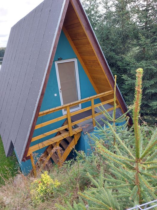 Zielony domek nad jeziorem