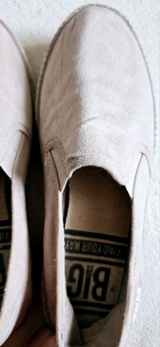 Beżowe, wsuwane, damskie espadryle, Big Star, rozm 39