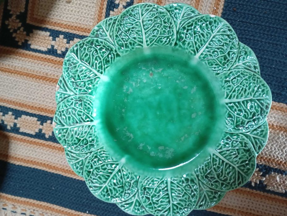 Conjunto loiça, textura de folhas, San Raphael. Vintage