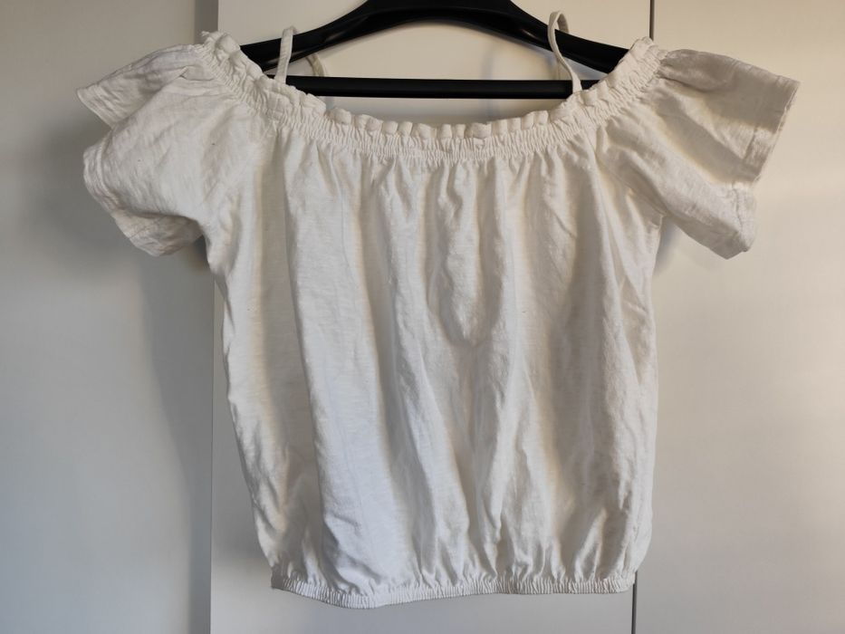 Elegancki śliczny t-shirt na ramiona damski S