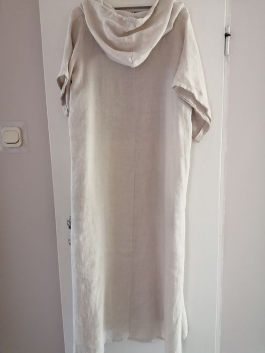Sukienka 100%len beżowa długa