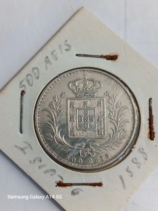 Moeda prata 500 réis D.Luís l 1888