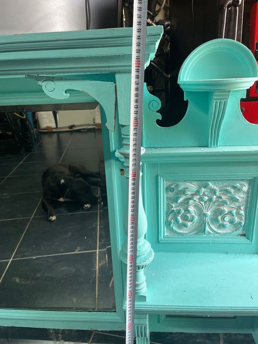 Beautifully handcarved mirrored shelf