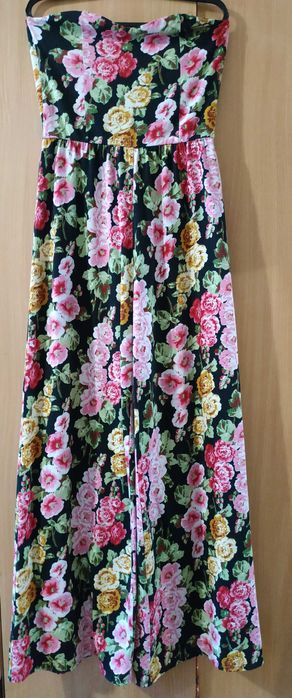 Комбінезон чорний в квітковий принт