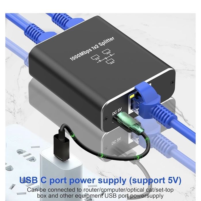 LAN RJ45 splitter 1 para 2