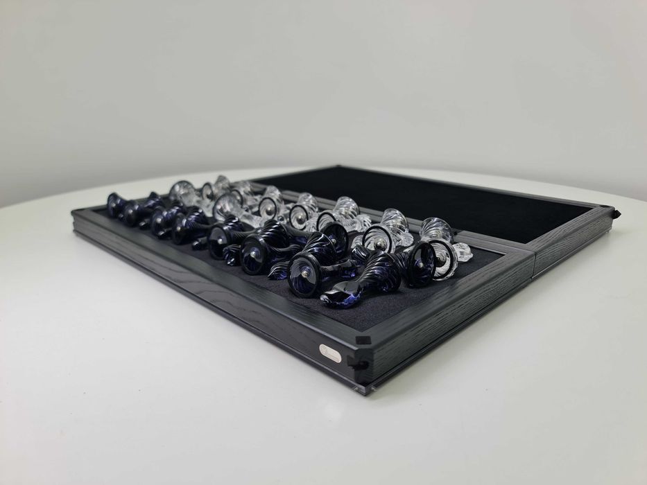 Шахматы из стекла, стеклянные. Шахи зі скла, скляні. Дизайн под заказ.