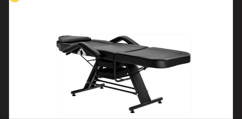 Кушетка тату перманентний макіяж масаж чорна еко шкіра