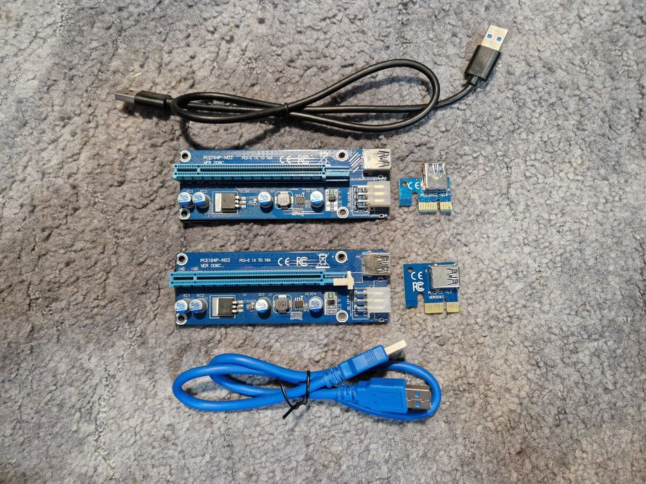 Продам райзери  PCI-E 1x to 16x, M.2 PCI-E