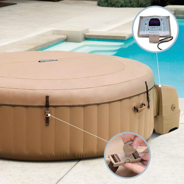Intex PureSpa Spa 4 pessoas Bege piscina jacuzzi Insuflável