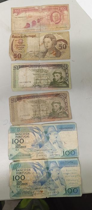 Notas antigas de escudos português