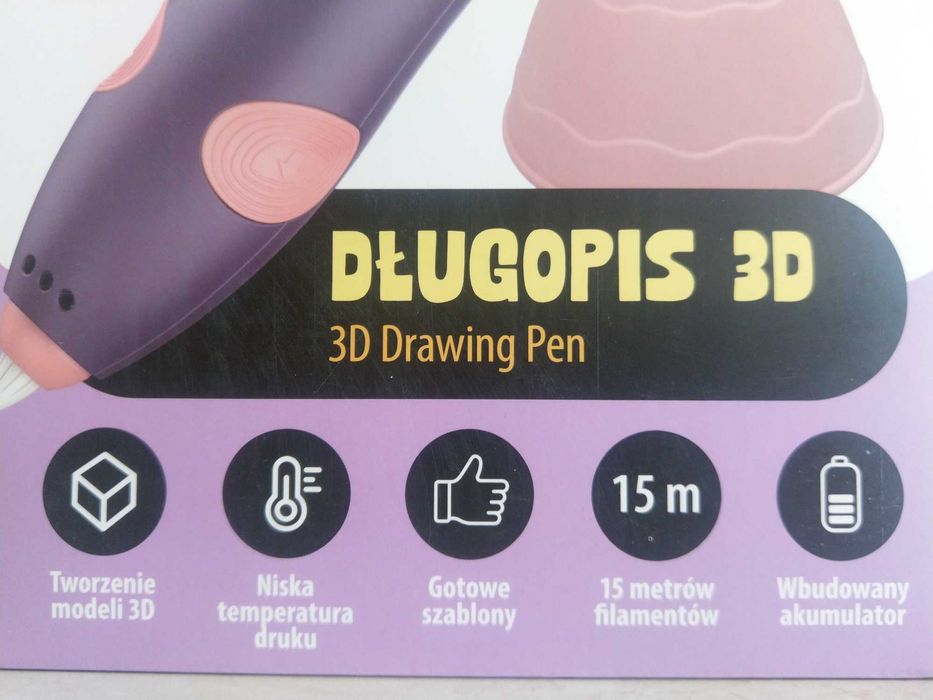 HIT Długopis 3D bezprzewodowy akumulatorowy + szablony KURIER