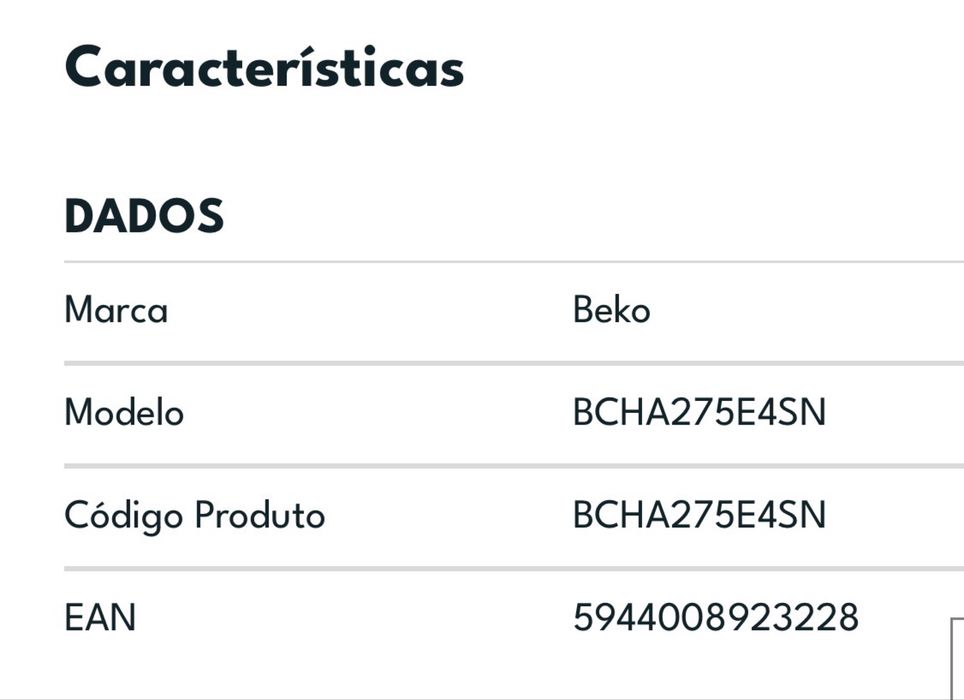 Combinado Encastre Beko 255L