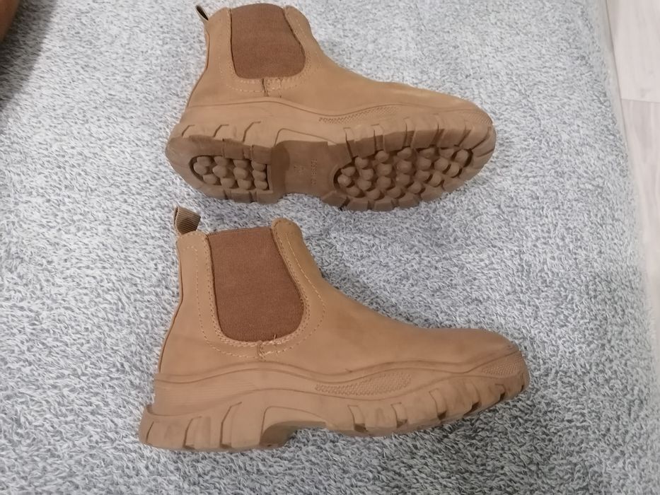 trzewiki sztyblety chłopięce 29 kurtka 122  jesień beż brąz komplet