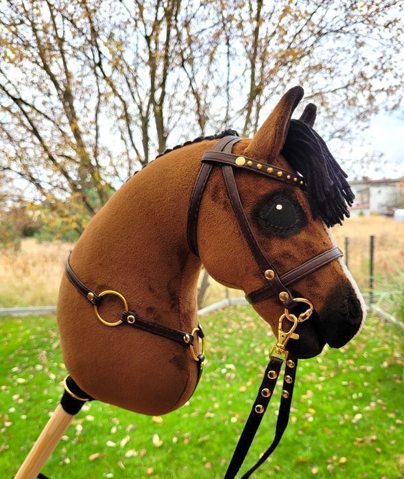 Konik Hobby Horse A4 ręcznie szyty z minky, zestaw z ogłowiem #175