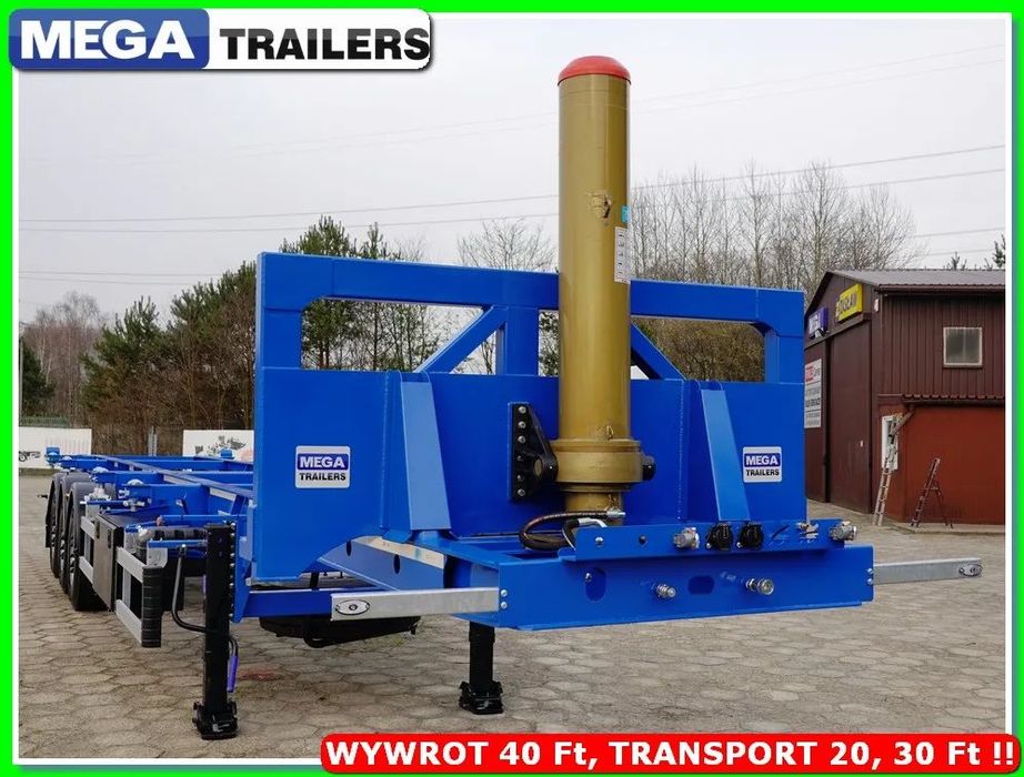 Mega 65 m³ wywrotka na kontener 40 Ft / do 44,0 T DMC zestawu !!!  Gotowa naczepa podkontenerowa z wywrotem 3 osie, zwiększone ładunki !