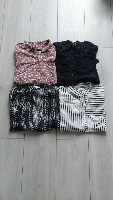 Paka ubrań, zestaw koszule plus płaszczyk lniany, koszula na długi ręk