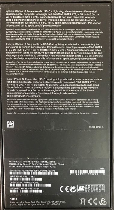 iPhone 12 Pro 256 desbloqueado sem riscos ou reparações ou stresses