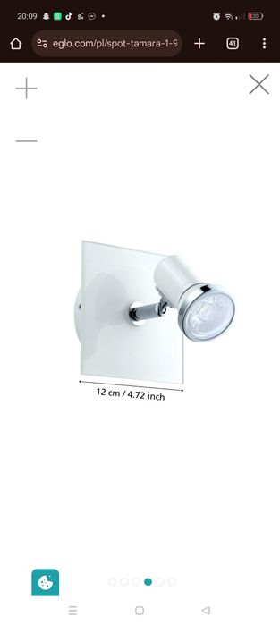 Ścienny i sufitowy reflektor TAMARA 1 Eglo