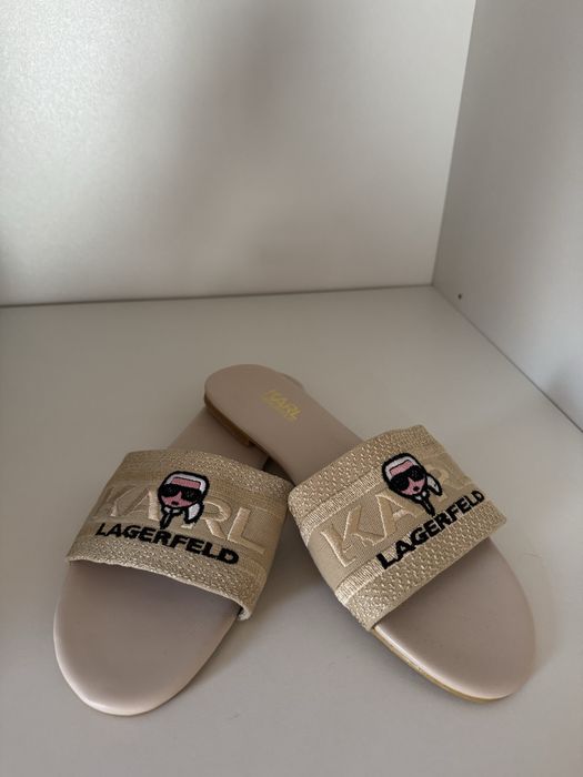Nowe beżowe klapki Karl Lagerfeld