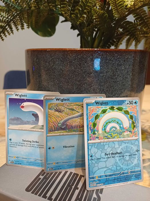 3 Pokémon Cards: Wiglett [Reverse Holo] #51; Wiglett #52; Wiglett #55