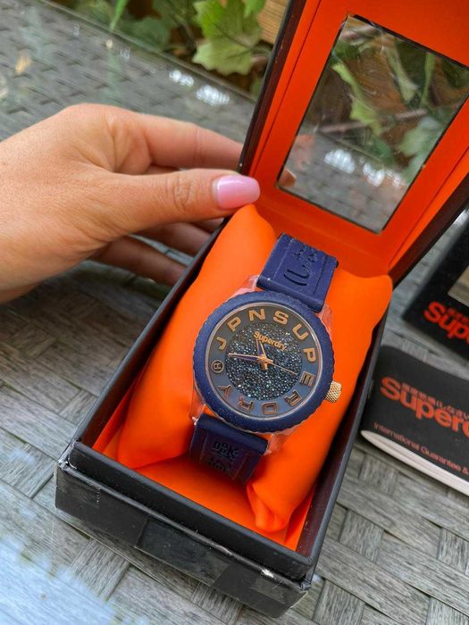 Niebieski Zegarek damski kobiecy  SuperDry Tokyo Shimmer Swarovski