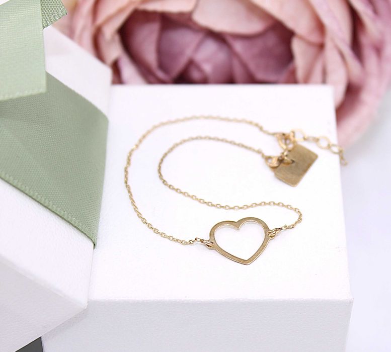 Złota bransoletka p.333/0,73g z serduszkiem