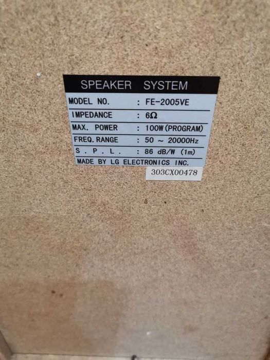 Колонки LG FE-2005VE 6Om 100w