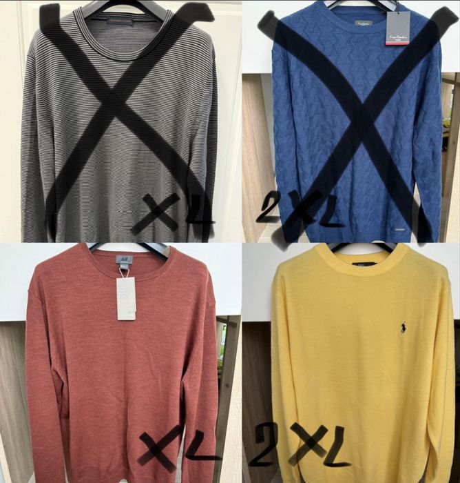 Мужской свитер H&M XL + Polo Ralph Lauren 2XL