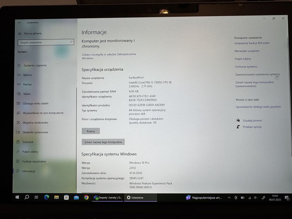 Microsoft Surface Pro 5 Klawiatura Rysik