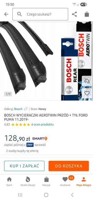 Wycieraczki bosch ford