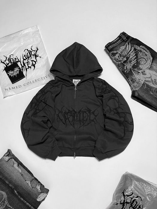 Named Collective Crash Puff Print Hoodie Charcoal original