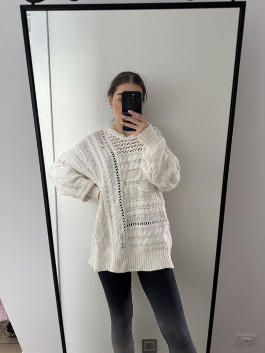 Sweter długi biały Missguided