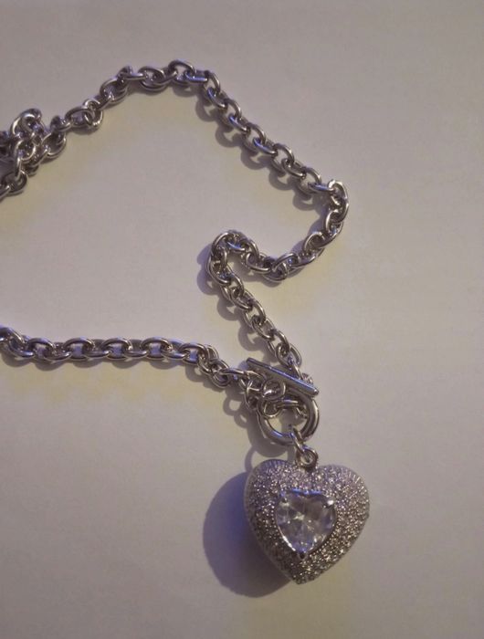 Naszyjnik serce cyrkonie