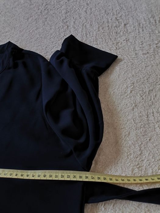 Sukienka midi granatowa kopertowa