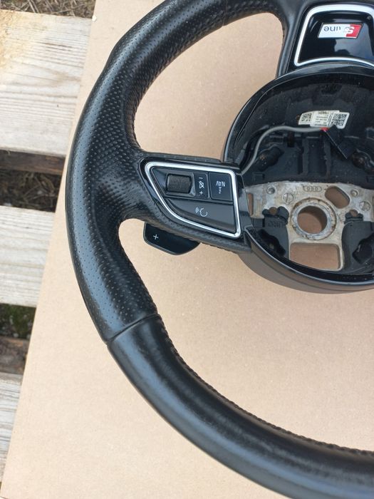 Kierownica trójramienna skórzana sline audi a4 b8 a5 8t q5 8r lift