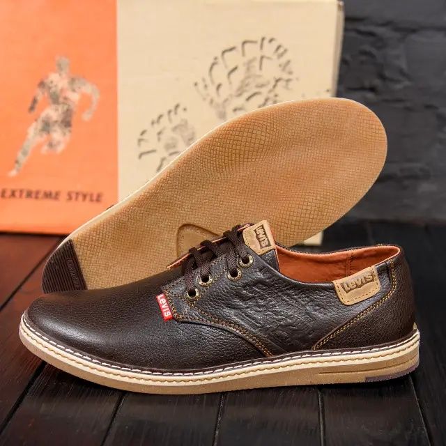 Чоловічі Шкіряні туфлі Levi's шкіряні коричневі