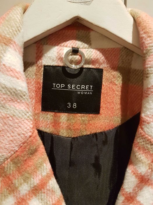 Łososiowy płaszcz / kurtka w kratkę Top Secret