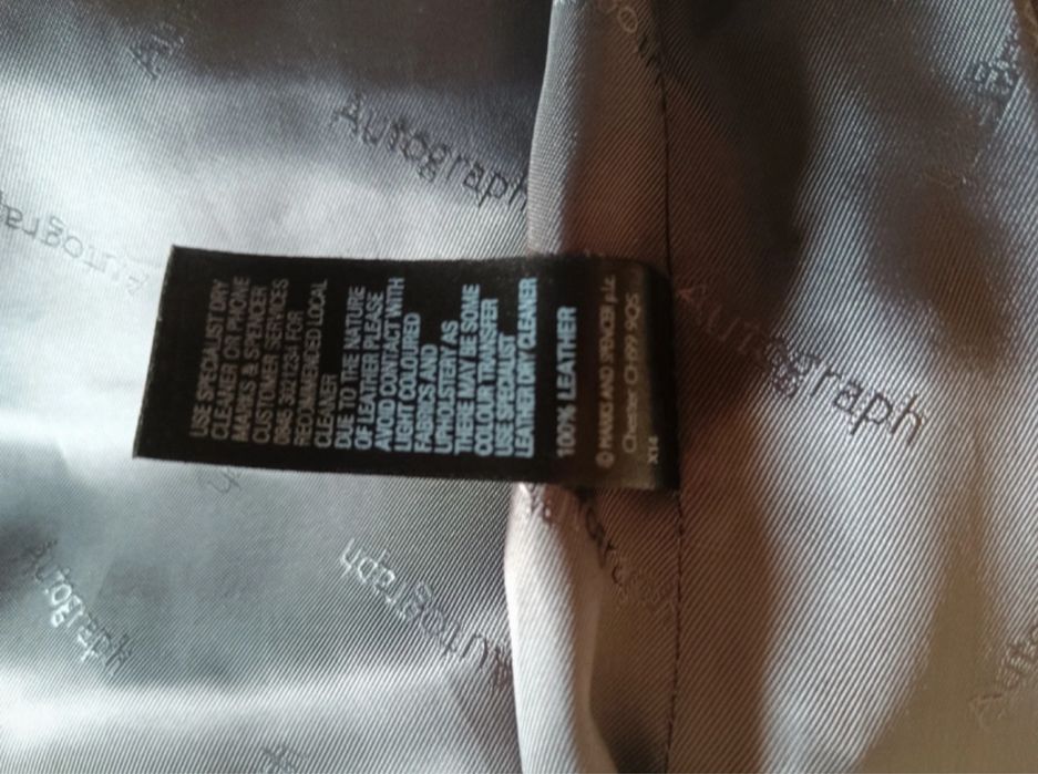Autograph - skórzany płaszcz, Marks and Spencer