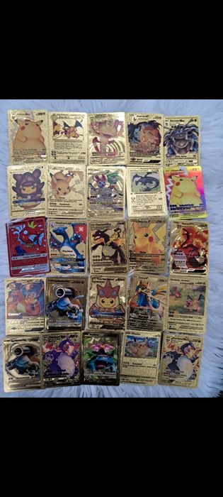 złote karty pokemon holo złote