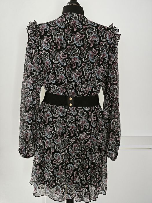 ONLY zwiewna sukienka z długim rękawem - wzór Paisley - rozmiar M/L