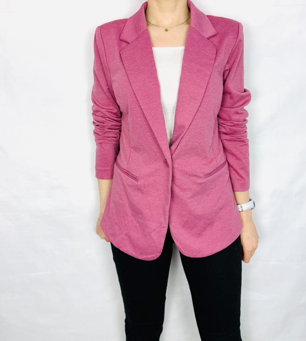 Różowy żakiet z klapami L 40