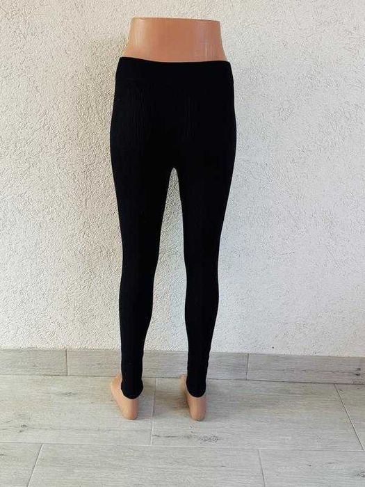 Чорні базові лосіни для вагітних m в рубчик легінси восока посадка