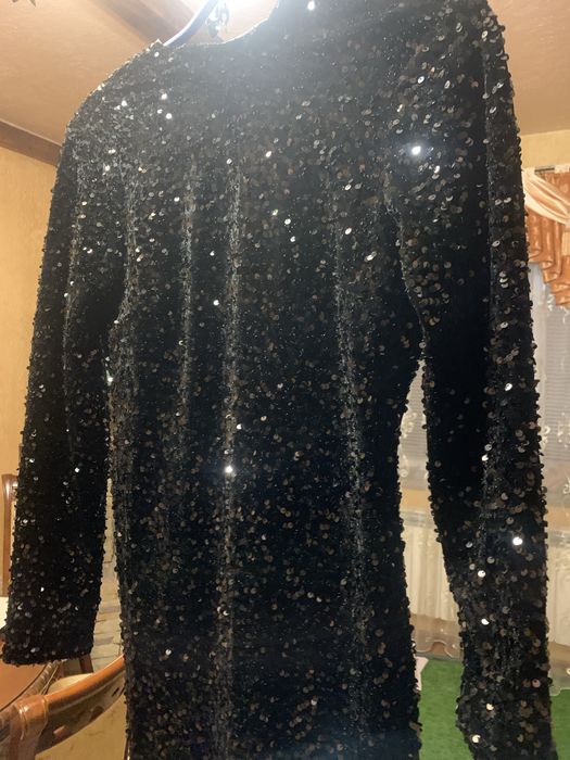 Сукня велюрова з блискітками