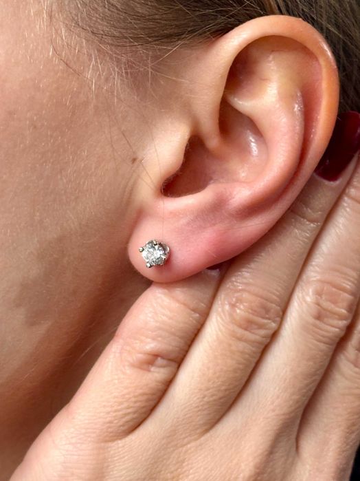 Złote kolczyki z brylantami 0.80ct białe złoto 18K