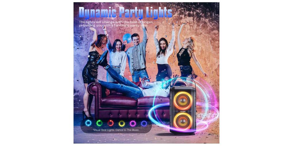 Głośnik przenośny W-King T9-2 Black czarny 80 W