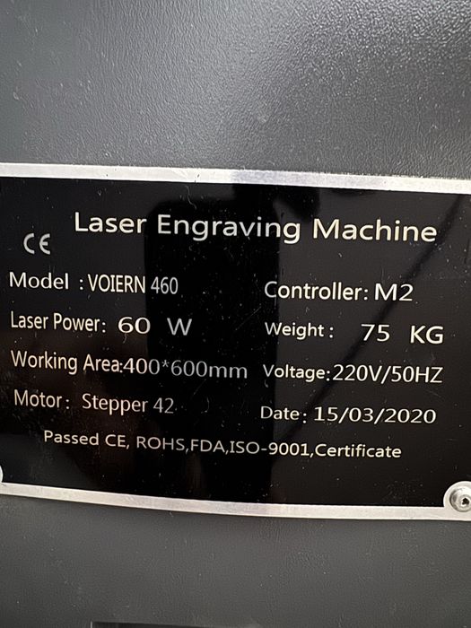 Laser - grawer CO2 pole pracy 40/60
