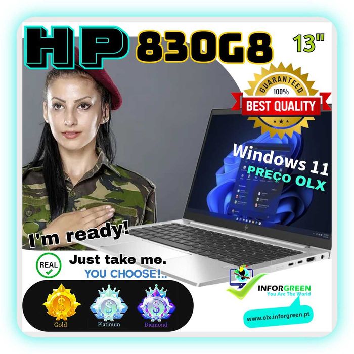.:: LOJA DOS NOVOS ::. Portátil HP 830 G8 i5-1145G7 até 32GB RAM e até 512GB DISCO NVME - BATERIA NOVA - I'm READY!.