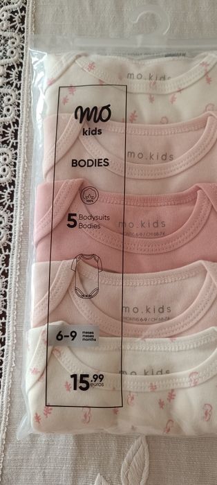 Pack de bodies para bebé menina 6-9 meses