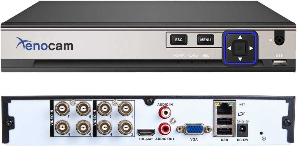 8 kanałowy rejestrator Xenocam 5M-N/1080N Full HD + dysk WD PURPLE 1TB