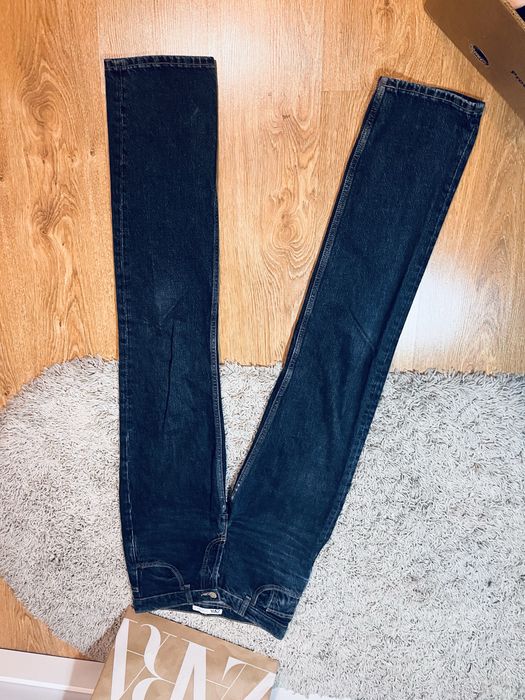 Granatowe jeansy flare proste zara rozm xs damskie